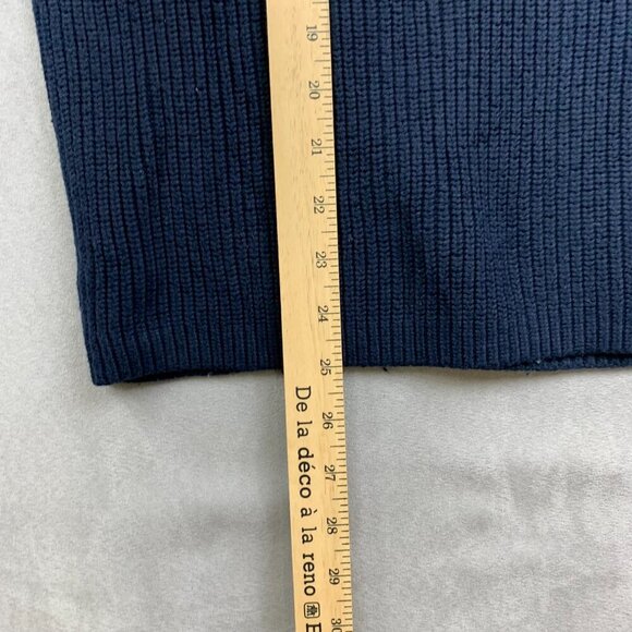 Banana Republic Mens Sweater Medium Blue Striped 1/4 Zip Long Sleeve Rib Knit - Picture 7 of 8